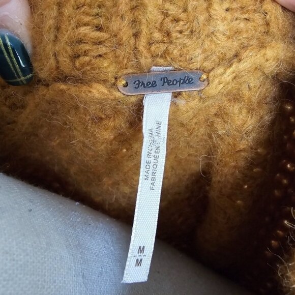 Free People "Alpine" Mock Neck Sweater in "Cinnamon Toast Combo" - Picture 8 of 9